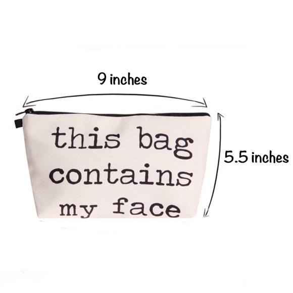 Makeup Bag, Off-white Polyester & Water Resistant - Picture 5 of 9